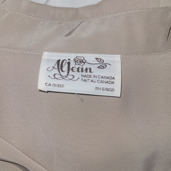 Vintage Al Jean Beige Button-Up Blouse 18 - Picture 6 of 6